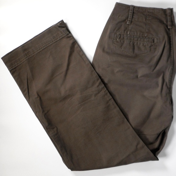 Eddie Bauer Sz 8 Blakely Fit Brown Pant 32 x 31.5 Cotton Stretch 2-Button Front - Picture 2 of 9